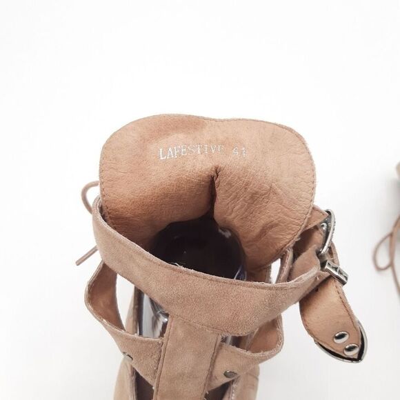 Silent D | Anthro La Festive Ankle Boot in Tan Suede - 41 / 10 - Picture 10 of 11